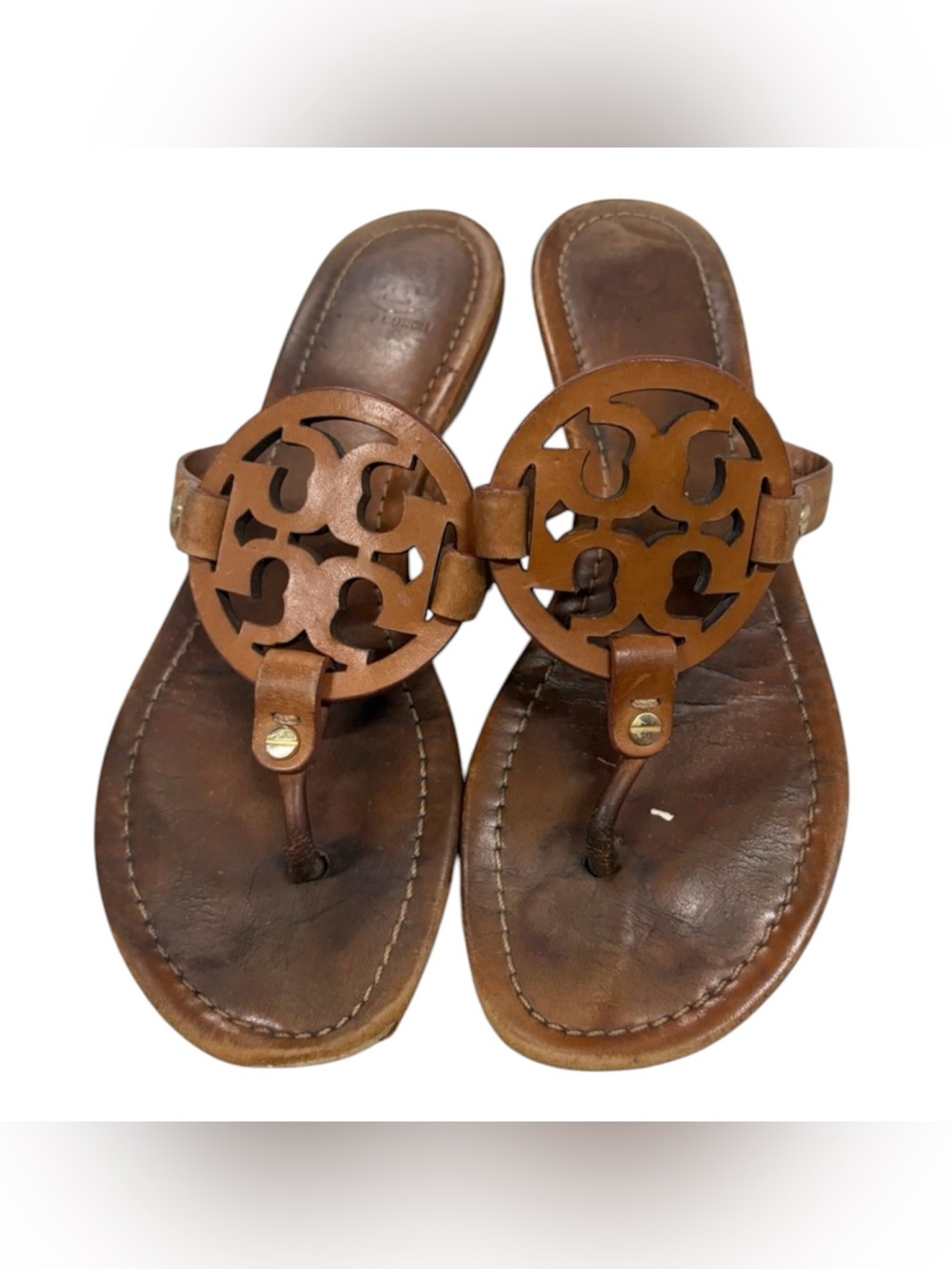 Tory Burch Miller Tan Leather Logo
Thong Sandals Size 9M